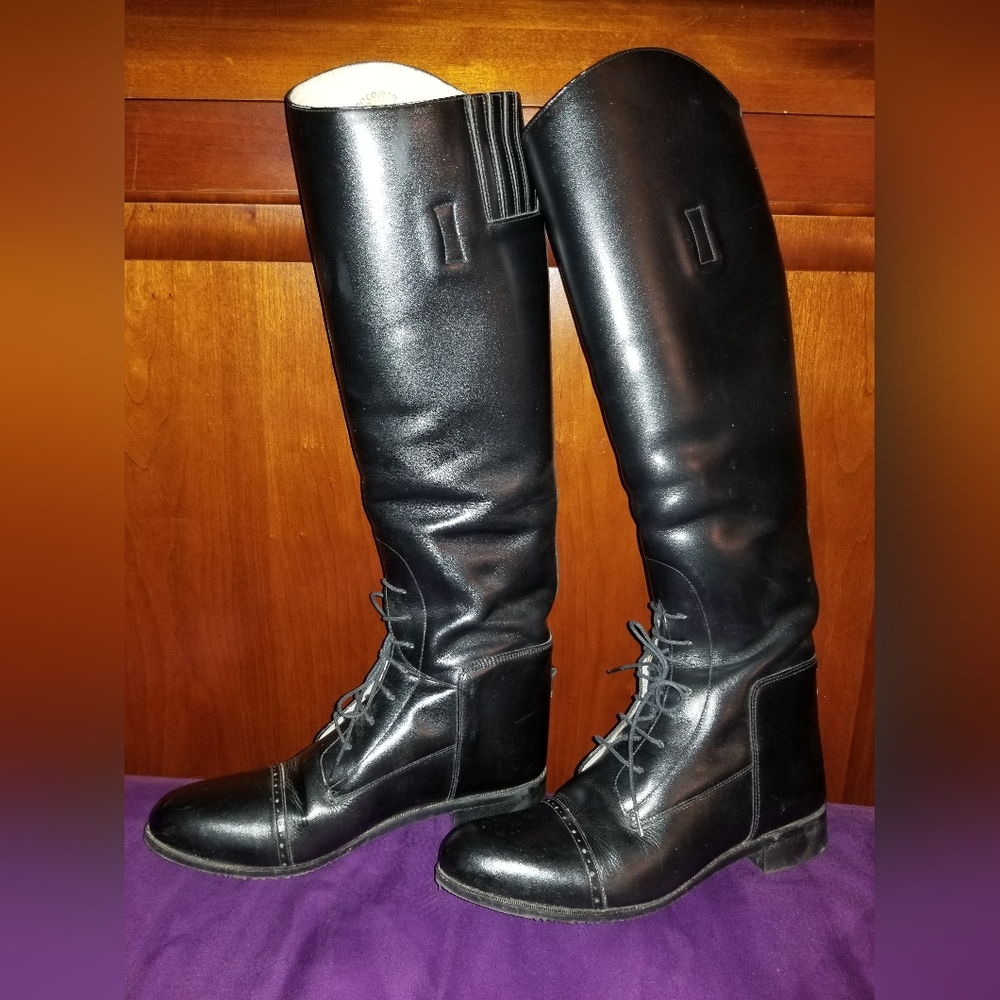 Amazonas Super Comfort Leather Tall Field Riding Boots, Black, 9.5 Womens